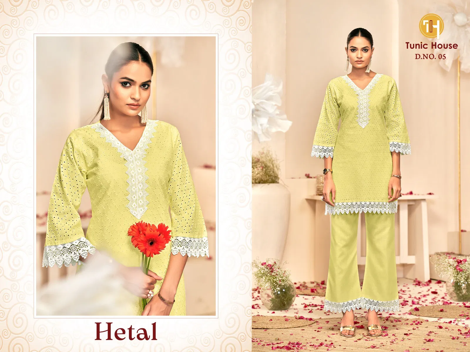 Hetal 01 By Tunic House Casual Wear Beautiful Cotton Co Ord Sets Suppliers In India